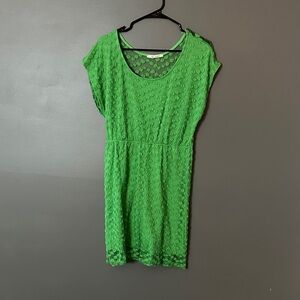 Miami Vibrant Green Textured Mini Dress